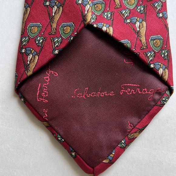 Salvatore Ferragamo golfer tie! 100% silk, made in Italy - Picture 3 of 4